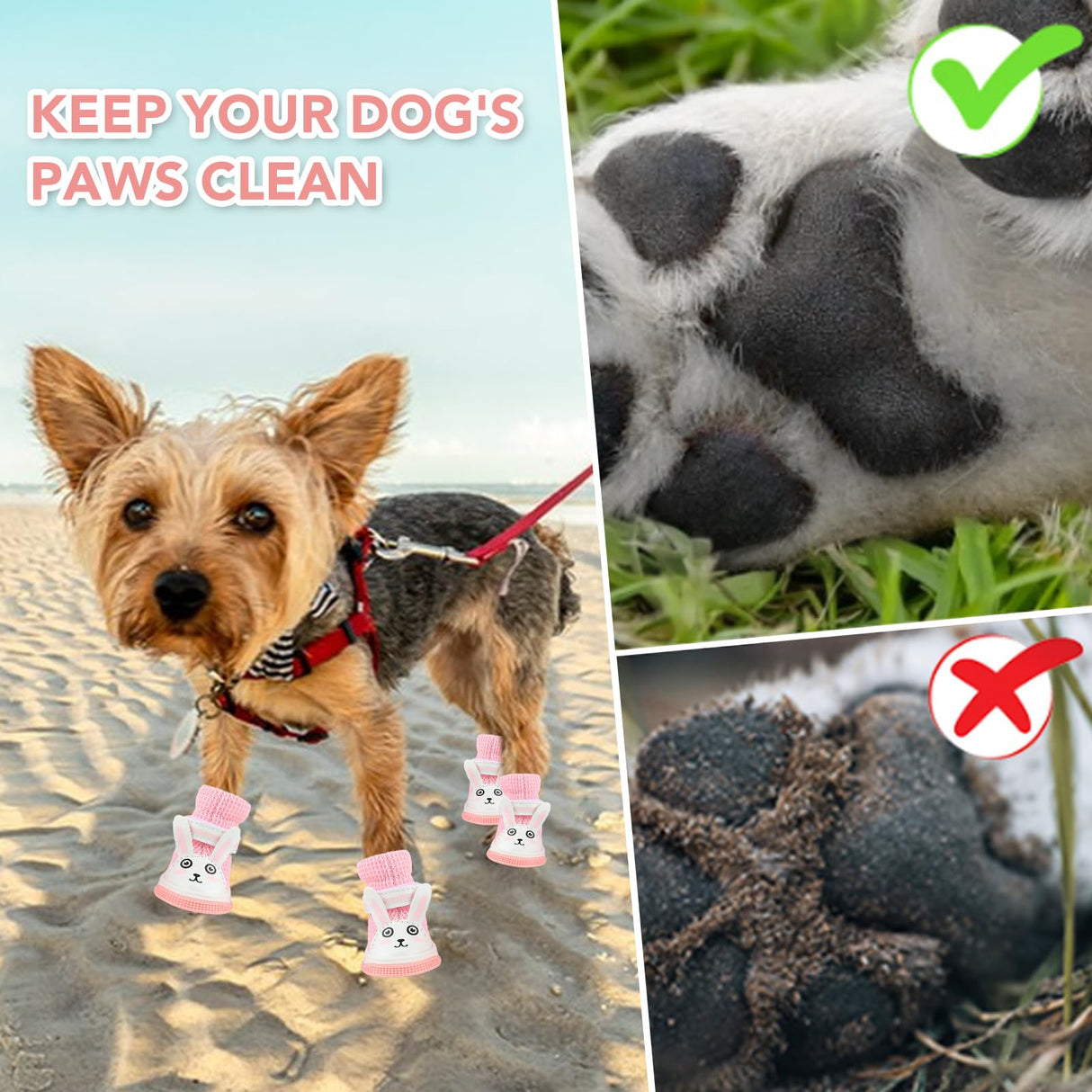 Breathable Mesh Dog Boots for Small Dogs, Summer Puppy Booties, Protectors for Bichon Teddy, 4 Pieces