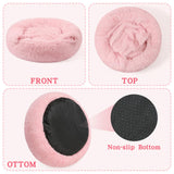 NOYAL Calming Dog Bed for Anxiety, Hooded Donut Cave with Blanket, Plush Fluffy Washable Pet Bed for Small Medium Dogs & Cats