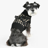 Puppia Jace Jacket Dog Harness Pullover Warm Winter Diamond Pattern for Small and Medium Dog, Black, Large
