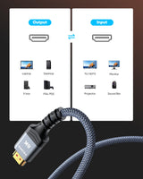 8K 10K 4K HDMI Cable 48Gbps 6.6FT/2M, Certified Ultra High Speed 2.1 HDMI Cable Braided Cord-4K@120Hz 8K@60Hz, DTS:X, HDCP 2.2 & 2.3, HDR 10 Compatible with DVD Player/PS5/HDTV/Blu-ray
