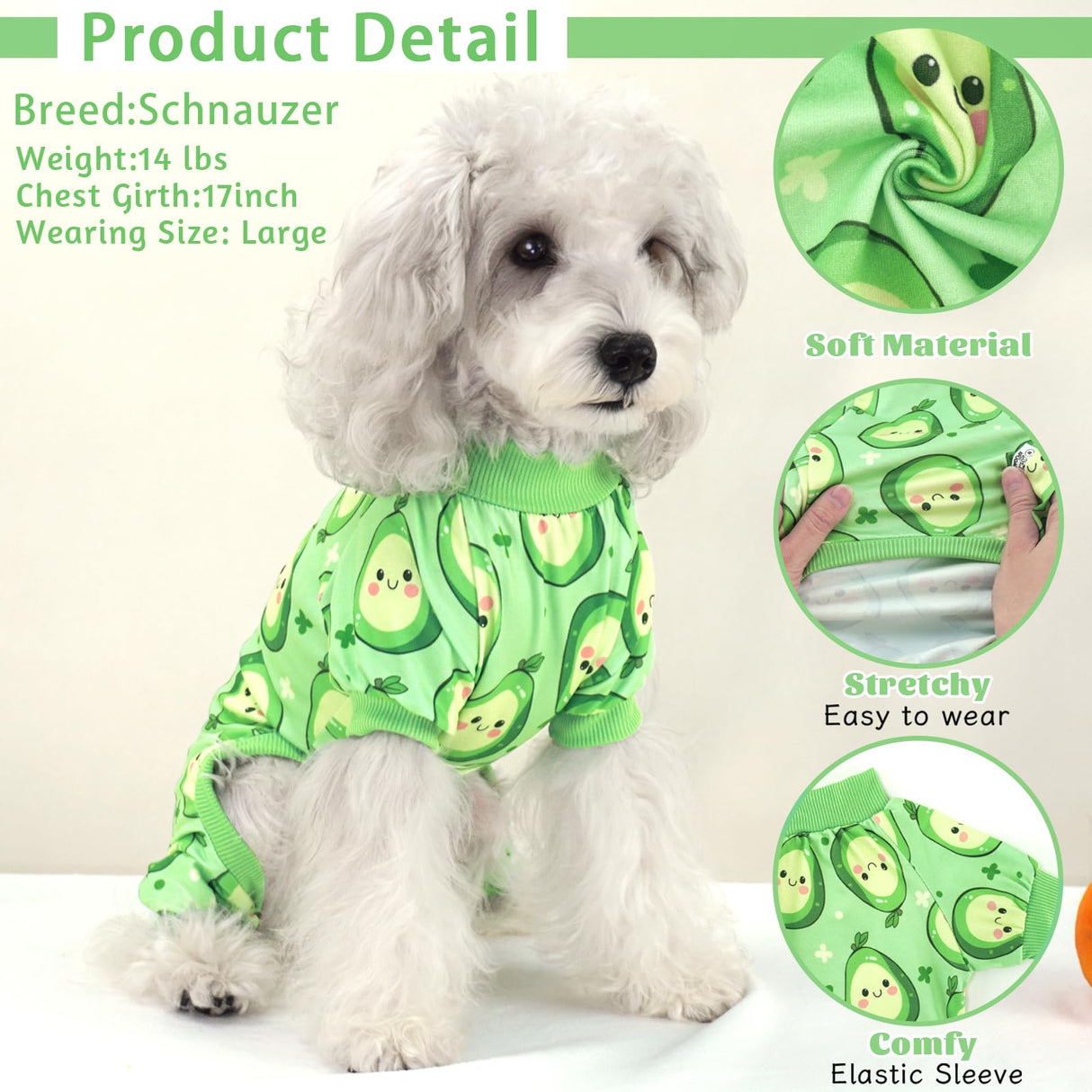 XPUDAC 4 Pack Dog Pajamas for Small Dogs Girl Boy Soft Stretchy Pjs Summer Puppy Clothes for Doggie Pet Outfits, Large