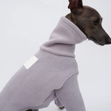Greyhound Clothes - Dog Winter Warm Fleece Turtleneck Jumpsuit Four-Leg Rompers Long Sleeve Sweatshirt Outdoor Coat for Italian Greyhound Whippet Deerhound Bedlington Terrier (S, Light Purple)