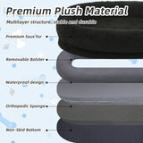 Human Dog Bed, 71''x45''x12'' Size Fits You and Pets, Washable Faux Fur Pet Bed for People Doze Off, Napping Orthopedic Dog Bed, Present Plump Pillow, Blanket, Strap - Black