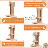 Sonwyoung 18 Pcs Hamster Cage Accessories, Silent Hamster Wheel, 15 Chew Toys Set, Maze Wood House and Water Bottle Set for Rat Mice Small Animals Habitat (Fun Interactive Style)