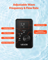 VEVOR Aquarium Wave Maker, 25W, 2380 GPH Adjustable Cross Flow Pump with Controller, Magnetic DC 24V Aquarium Powerhead, Strong Magnetic Base, 360° Rotating Wavemaker, for Saltwater Marine Freshwater