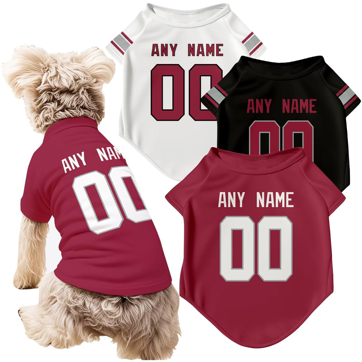 ANTKING Arizona Dog T-Shirt Jersey Style Pet Clothes Personalized Custom Name and Number Gifts