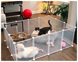Indoor Puppy Playpen | Durable, Waterproof Pet Play Pen for Kittens, Rabbits, Guinea Pigs - DIY Easy Assembly, Safe & Secure, 16.5 X 12 Inch, 14 Panels