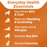 PAWFECTCHEW Fish Oil Omega 3 for Dogs - Allergy Relief - Joint Health - Itch Relief, Shedding - Skin and Coat Supplement - Alaskan Salmon Oil Chews - Omega 3 6 9 - EPA & DHA Fatty Acids