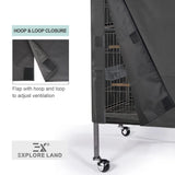 Explore Land Bird Universal Pet Cage Cover Good Night for Cats, Mink, Totoro, Parakeet, Parrot and Small Animals (Black, L)
