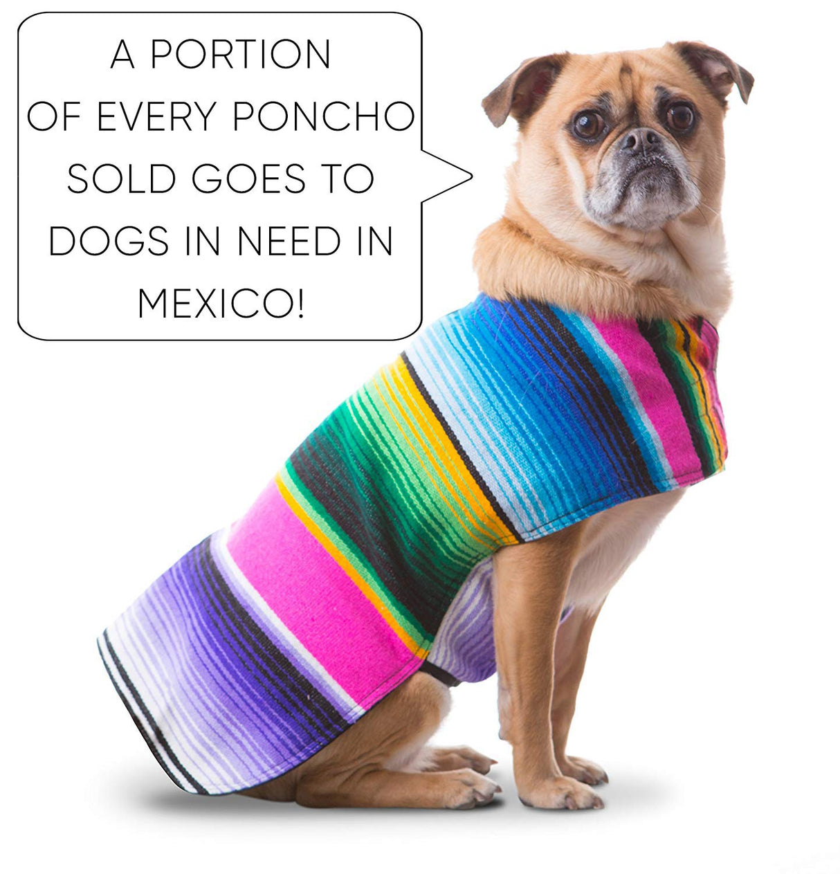 Dog Clothes - Handmade Dog Poncho from Authentic Mexican Blanket (Pink, X-Small)