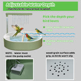 ianjetty Parakeet Bird Bath for Cage Indoor, Parrot Bird Shower Budgie Bath Splash Guard, Automatic Circulating Water Bathtub for Pet Bird, Lovebird, Cockatiel, Finches, Cockatoo, Conure