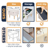 3-in-1 Dog Ramp with Storage – Pet Stairs for Dogs & Cats, Easy on Joints for Senior & Injured Pets, Hidden Storage Footstool, Anti-Slip, Supports 220 lbs, 18" High for Beds & Sofas