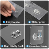 14 Pack Shower Caddy Adhesive Replacement, Strong Adhesive Hooks, Waterproof Shower Adhesive Strips, No Drilling, for Bathroom Storage Shelves and Kitchen Racks
