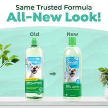 Load image into Gallery viewer, TropiClean Fresh Breath Water Additive for Dogs, Dog Breath Freshener and Teeth Cleaning Solution, No Toothpaste or Toothbrush Required, 33.8oz.
