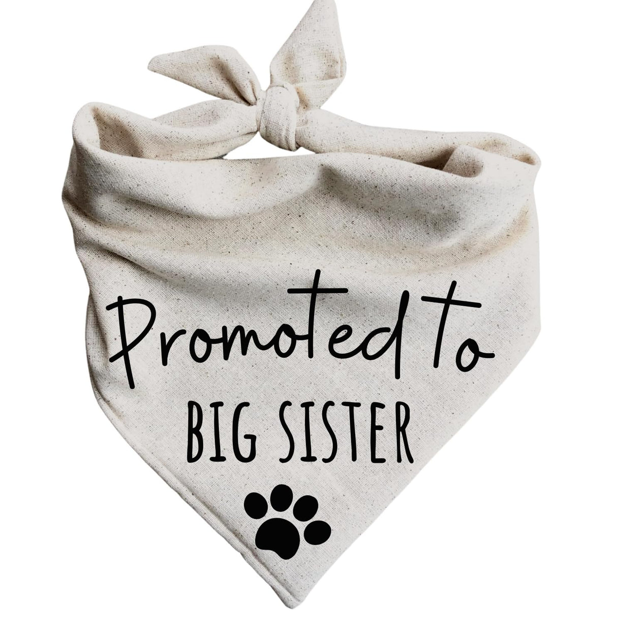 Dog Bandanas Baby Announcement Pregnancy Announcement Promoted to Big Sister Oatmeal Beige Minimal (Medium)