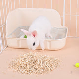 RUBYHOME Rabbit Litter Box Toilet, Plastic Square Cage Box Potty Trainer Corner Litter Bedding Box Pet Pan for Small Animals, Rabbits, Guinea Pigs, Chinchilla, Ferret, Galesaur, 11.4 Inches (White)