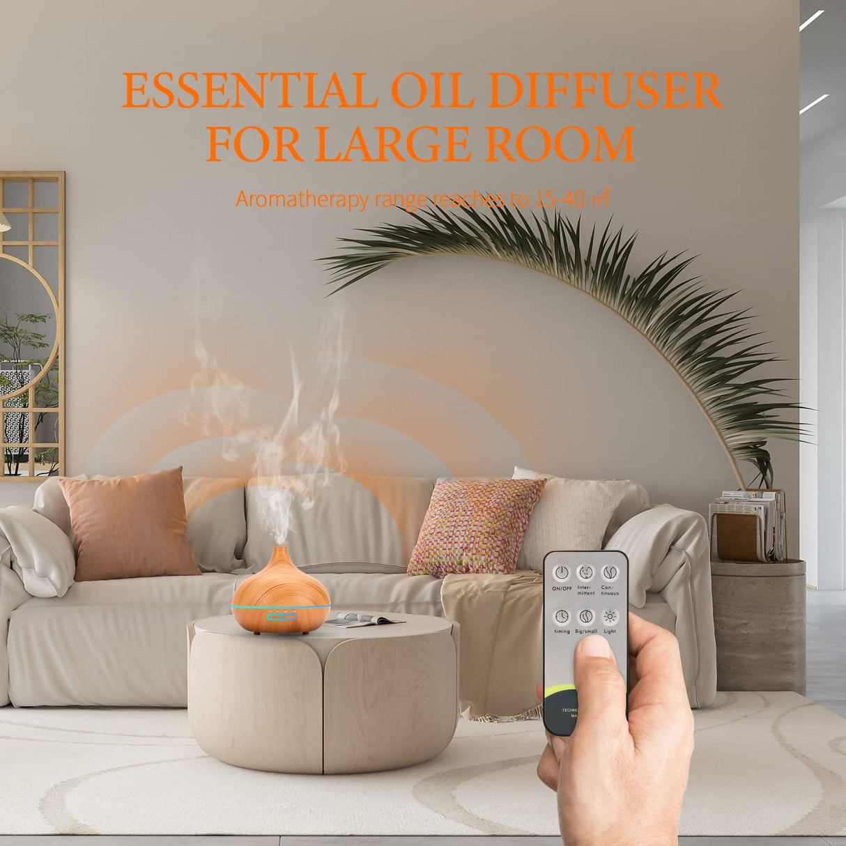 Ultimate Aromatherapy Diffuser,Essential Oil Set,Essential Oil Diffuser,Ultrasonic Diffuser with 550ML Tank Ideal for Large Rooms, Waterless Auto Off,Adjustable Timer,7 LED Light Colors and Mist Mode