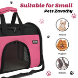 Zavothy TSA Airline Approved Soft-Sided Pet Carrier for Small to Medium Cats and Puppies, Up to 15 Lbs – Collapsible Travel Carrier for Dogs & Cats, Pink