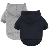Idepet Pet Dog Hoodies 2 Pack with Pocket, Dog Outfits for Small Pets Chihuahua Clothes Warm Coat Jacket Autumn Puppy Sweatshirt Cats Clothing