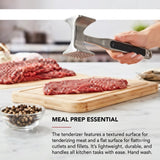 Gourmet Multi Sided Meat Tenderizer for Pounding Meats, Nuts, Shellfish, ect, Hang Hole for Easy Storage, Hand Wash, One Size, Black
