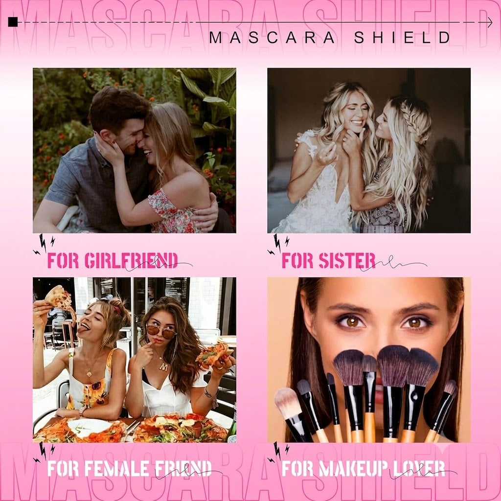 3 in 1 Mascara Shield 2Pcs Lash Tools Mascara Shield Applicator Guard Lash Buddy Silicone Eyeliner Stencils Beginners Friendly Makup Tool by (Plum)