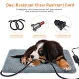 INVENHO Pet Heating Pad, Waterproof Adjustable Temperature Dog Cat Heating Pad with Timer, Indoor Pet Heated Pad for Cats Dogs Electric Pads for Dogs Cats, Pet Heated Pad (L: 35" x 24")
