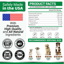 Load image into Gallery viewer, Hemp Calming Chews for Dogs - Advanced Dog Calming Chews - 170 Chews - Anxiety Relief Treats - Separation Aid, Barking, Stress Relief, Thunderstorms - Melatonin - Hemp Oil - Made in USA
