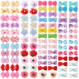 Yunsailing 100 Pcs/ 50 Pairs Cute Dog Bows Dog Hair Bows with Rubber Bands Puppy Hair Clips Grooming Accessories Multicolor Small Pet Handmade Bowknot for Pet Female Accessories