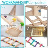 Parrot Playground Large 4 Layers - Small Bird Playground Parakeet Play Stand Bird Gym Parrots playpen Play Playstand Parrot Tree for Cockatiel Lovebirds Conure Cockatoos Finch Budgies