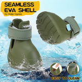 EXPAWLORER Dog Shoes for Small Medium Large Dogs, Waterproof Non-Slip Dog Snow Booties for Winter with Socks, Easy On & Off Pet Boots & Paw Protectors, Easy-Clean for Beach Outdoor Rain (Green S)