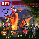 FunFanso 8FT Giant Halloween Inflatable Double Headed Dragon, Ip44 Waterproof, Blow up Festival Yard Outdoor Decorations with Built-in Bright LED Lights for Garden Lawn Garden Yard Holiday Party Decor