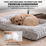 Lafyette. - US Based, Washable Faux Fur Dog Bed, Deluxe Plush Dog Crate Bed, Comfy Kennel Pad, Anti-Slip Pet Sleeping Mat, Soft Cozy Mattress for Large, Medium, Small Size Breed Dogs, 41" x 27", Grey