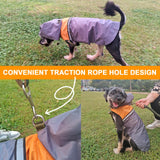Dog Raincoat with Reflective Strip, Ultra Light Breathable Waterproof Dog Rain Jacket, Adjustable Waterproof Dog Raincoat with Hood, Suitable for Small, Medium, and Large Dogs (Grey, XL)