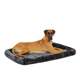 MidWest Homes for Pets QuietTime Giant Dog Bed – Gray Faux Fur Bolster, Ultra-Soft and Machine Washable, Fits 54-Inch Crates and Carriers, for XXL Breed Dogs