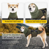 JOHNBOLIN Dog Anxiety Jacket, Dog Shirt with Turtleneck, Breathable Calming Vest, Indoor and Outdoor Separated Pet Jacket (Military Green, Medium)