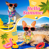 Chunful 50 Pieces Dog Bandanas for Summer Bulk Hawaiian Bandanas Bib Triangle Dog Scarf Set with Fruit Leave Flamingo Pattern for Summer Pet Costume Accessories Decoration(31.5 x 21.7 x 21.7 Inches)