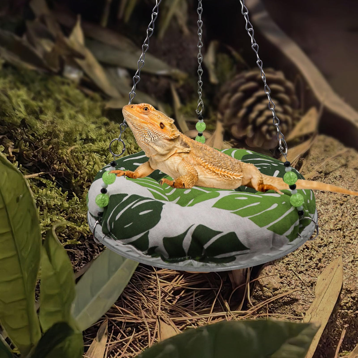 11.8in Reptile Bed，Reptile Hammock Swing Hanging Bed, Lizard Swing Toy, Lizard Bed, Reptile Lounger Terrarium Hanging Hammock for Bearded Dragon Lizard Gecko Chameleon Parrot Hamster Small Pets