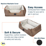 Serta Orthopedic Cuddler Dog Bed for Pets – Chocolate Brown (X-Large)