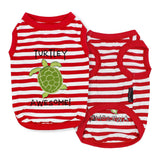 Parisian Pet Dog Shirt – 100% Cotton Shirts for Large Dogs – Sleeveless Puppy Vest – Red and White Striped Dog Apparel - Lightweight and Breathable Clothes for Dogs - Stretchy Summer Pet T Shirts