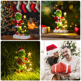 YDKOJGW Solar Garden Outdoor Statues with Christmas Tree and LED Lights,Lawn Christmas Decorations Statues for Patio,Balcony,Yard Ornament,Unique Housewarming, Birthday Gifts for Mom Grandma