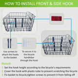 Bike Basket Suit for Front/Rear/Side of Bicycle with Removable Liner Bag, Dog Bike Basket Carrier for Travel, Large Size Basket More Storage, Ebike Accessoriest for Pets, Fruit & Grocery