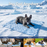Spark Paws Cooling Mat for Dogs - Self Cooling Dog Mat & Pet Cooling Pad for Large, Medium & Small Dogs - Non-Toxic, Non-Gel Washable Cooling Bed - Hearts Blue - Size XL