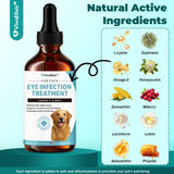 Dog Eye Infection & Eye Care Support Supplements | All-Natural Support for Conjunctivitis, Swelling, Dry Eyes, Tear Stains & Discharge | with L-Lysine, Omega-3 & Lutein + Zeaxanthin | 2.03 fl oz