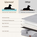 Warmrest Orthopedic Dog Beds for Large Dogs, Waterproof XL Pet Couch Bed with Soft Sides, Washable Dog Sofa with Flannel Removable Cover, 42" L Supportive Egg-Crate Foam Pet Sofa, Light Grey