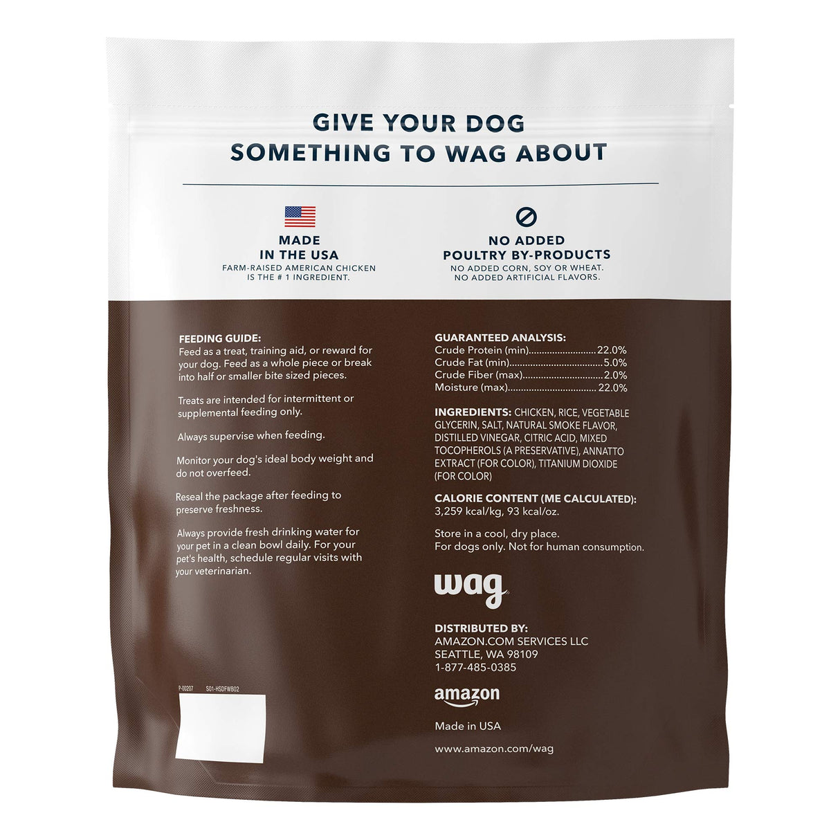 Wag Dog Treats, Chicken and Waffle Bites, 24 oz Resealable Pack of 1