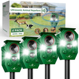 Peepst Solar-Powered Ultrasonic Animal Repellent with Motion Sensor, Perfect for Outdoor Yards, Deer Repellent Device with LED Flashing Lights, Effective to Repel Deer, Coyotes, Raccoons, and Cats