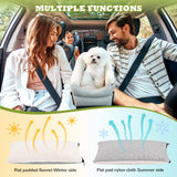 AtawLege Center Console Dog Car Seat, Detachable Washable Dog Booster Seat, Adjustable Safety Belts and Built-in Leash Pet Carseat, Portable Puppy Travel Carrier with Cushion for Small Dogs Cats(Gray)