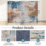 Office Chair Mat for Hardwood Floor & Tile Floor,36"X 48" Heavy Duty Desk Chair Mat for Hard Floors, Under Desk Rug for Rolling Computer Chair,Anti Slip,Low Pile Carpet Floor Protector-Abstract Multii