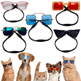BAIRUYAO 5PCS Cat Dog Sunglasses Classic Retro Pet Glasses，UV Protection Trendy Cute Hip-hop Funny Pet Glasses for Cosplay Costume Photos Props Road Trip Christmas