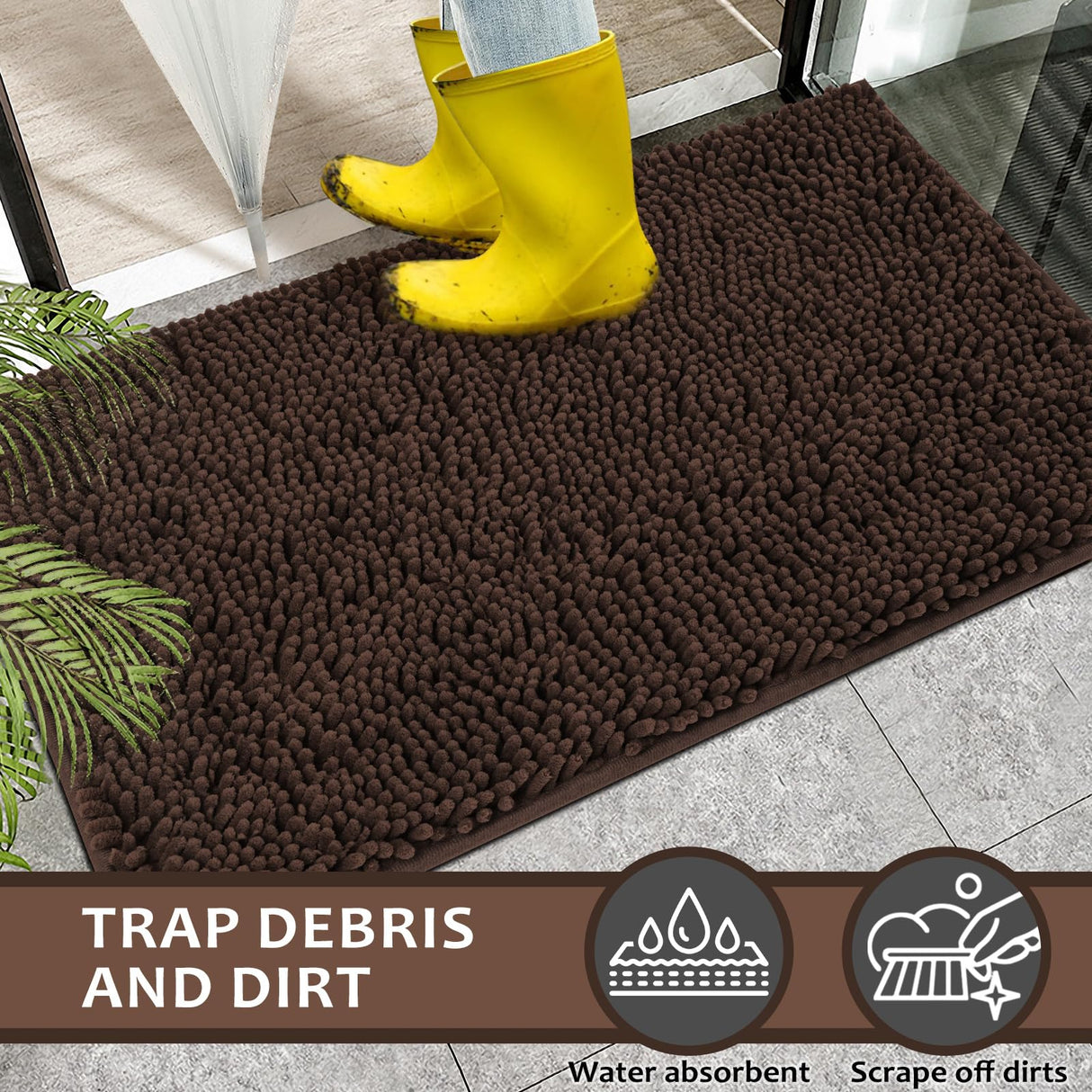 LWYYQB Washable Soft Microfiber Mud Mats for Dogs Large, Dirt Trapper Mud Mats for Dogs, Absorbent Door Mat Indoor for Muddy Paws, Non Slip Dog Rugs for Muddy Paws, Dog Rugs for Home Entrance